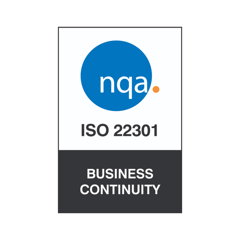 Image of NQA ISO 22301 business continuity logo