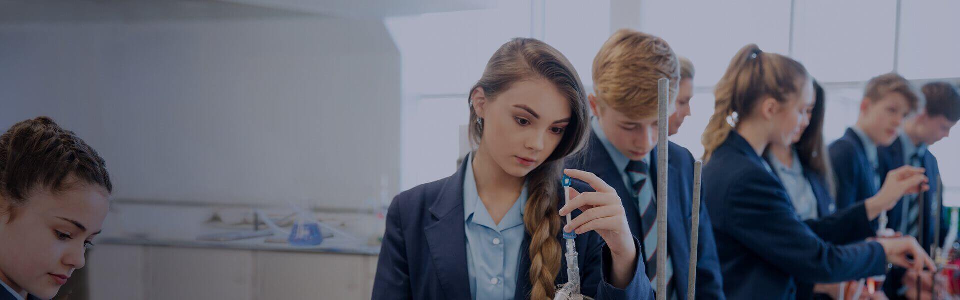 Image of secondary school pupils in a practical science lesson