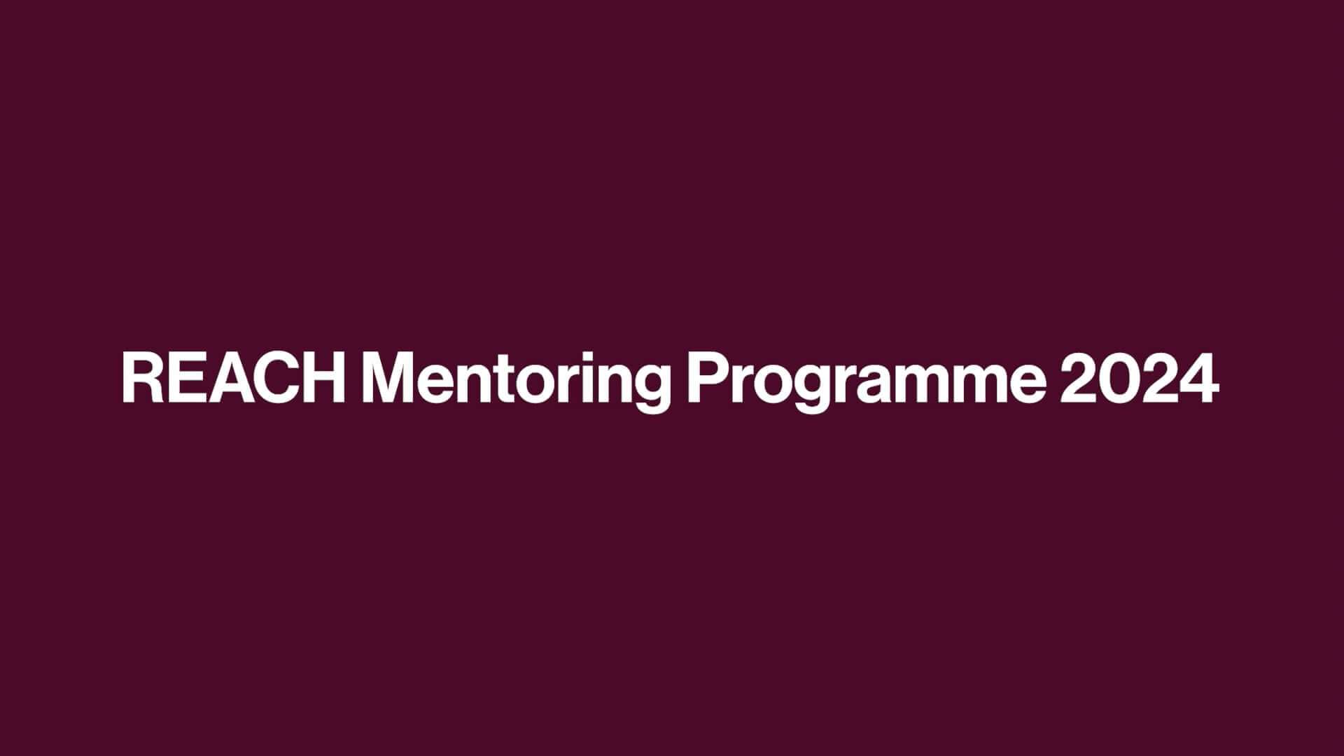 REACH mentoring programme 2024 